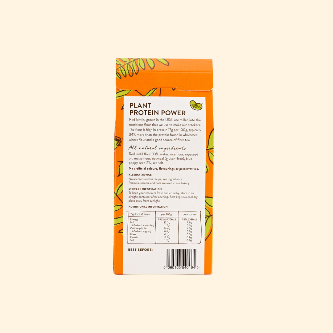 Red Lentil & Poppy Seed Crackers (GF)