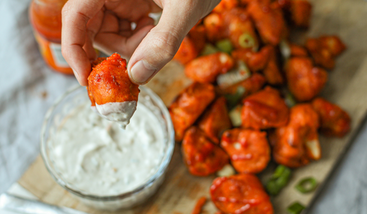 Cauliflower Hot Wings with Blue Cheese Dip