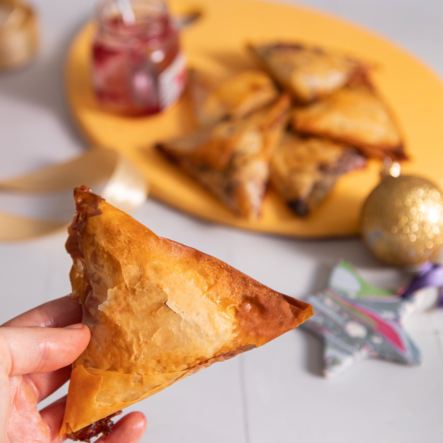 Vegan Brie and Cranberry Filo Parcels Honestly Tasty