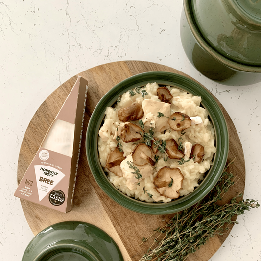 Creamy Vegan Brie + Chestnut Mushroom Risotto